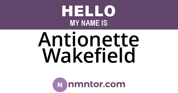 Antionette Wakefield