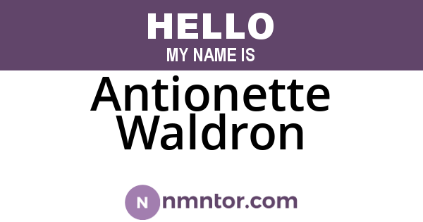 Antionette Waldron