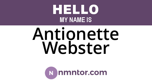 Antionette Webster