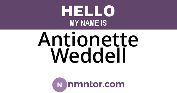 Antionette Weddell