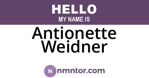 Antionette Weidner