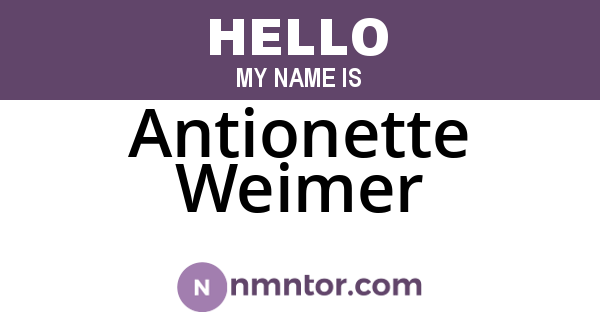 Antionette Weimer