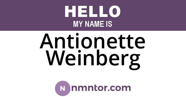 Antionette Weinberg