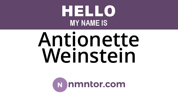 Antionette Weinstein