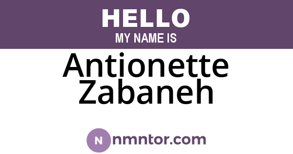 Antionette Zabaneh