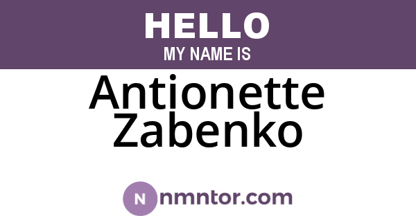 Antionette Zabenko