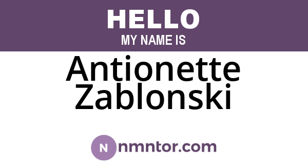 Antionette Zablonski