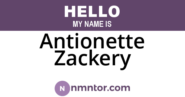 Antionette Zackery
