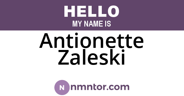 Antionette Zaleski