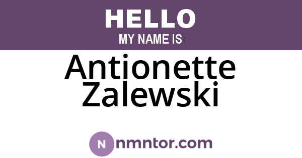Antionette Zalewski