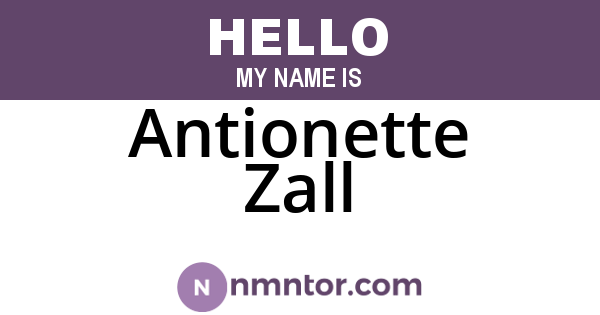 Antionette Zall
