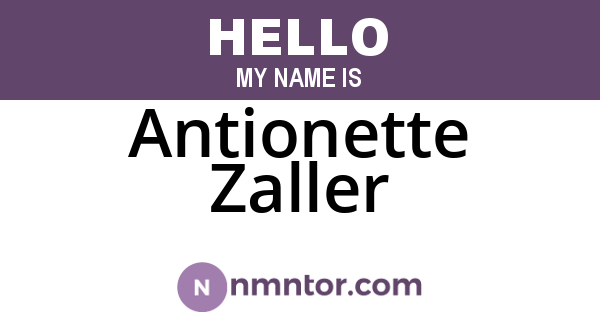 Antionette Zaller