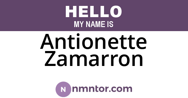 Antionette Zamarron