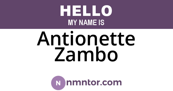 Antionette Zambo