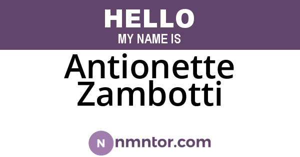 Antionette Zambotti