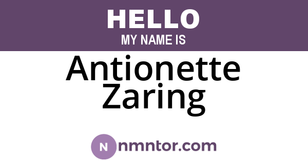 Antionette Zaring