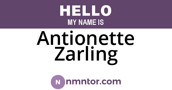 Antionette Zarling