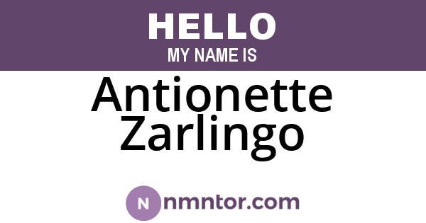 Antionette Zarlingo
