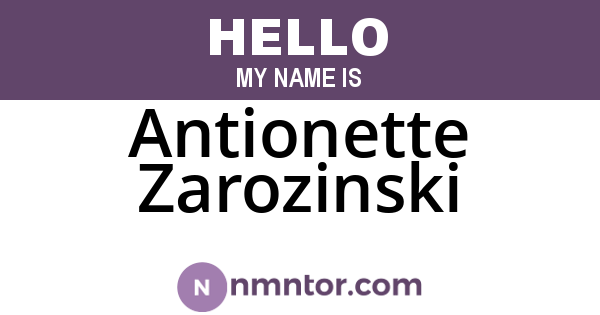 Antionette Zarozinski