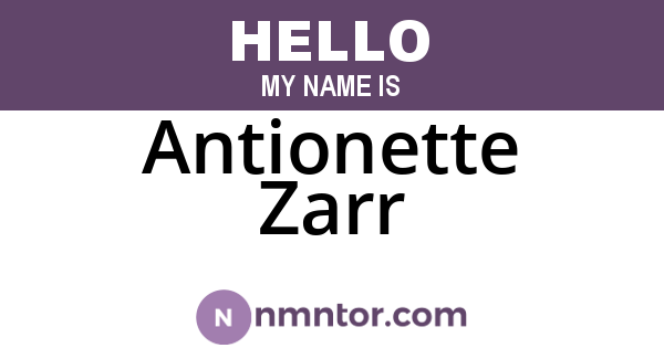 Antionette Zarr