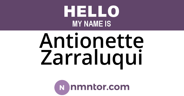Antionette Zarraluqui