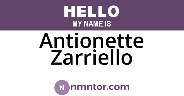 Antionette Zarriello