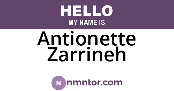 Antionette Zarrineh