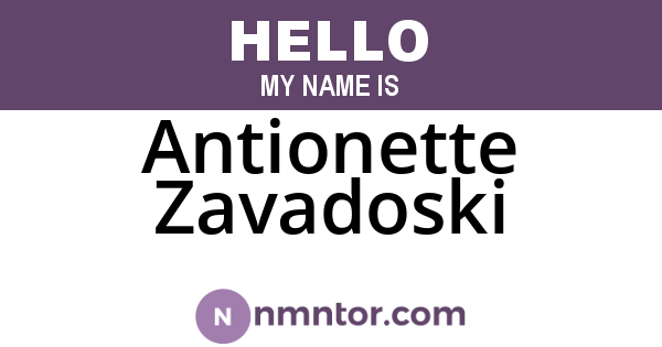Antionette Zavadoski