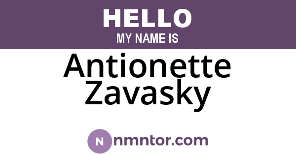 Antionette Zavasky