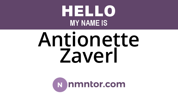Antionette Zaverl