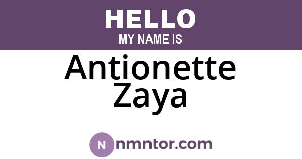 Antionette Zaya