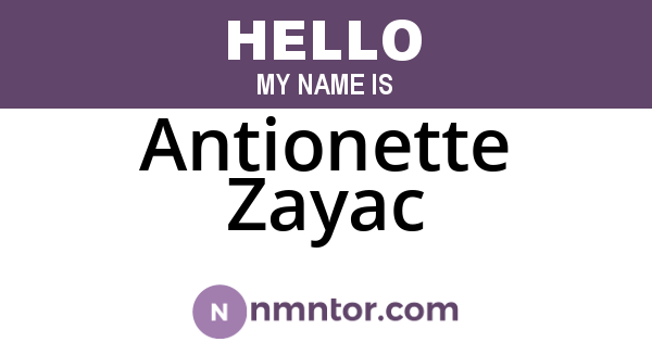 Antionette Zayac