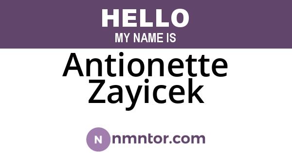 Antionette Zayicek