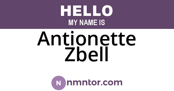 Antionette Zbell