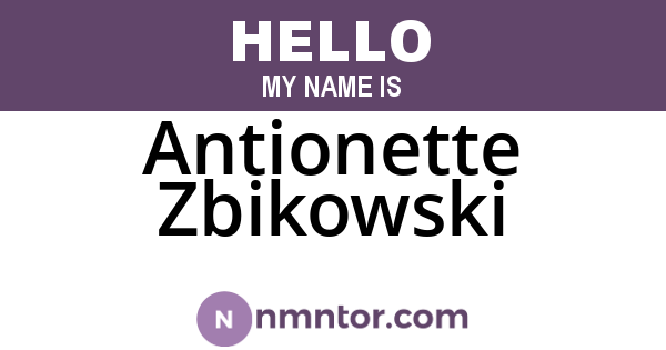 Antionette Zbikowski