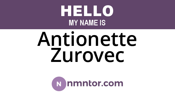Antionette Zurovec