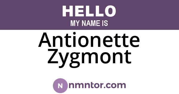 Antionette Zygmont