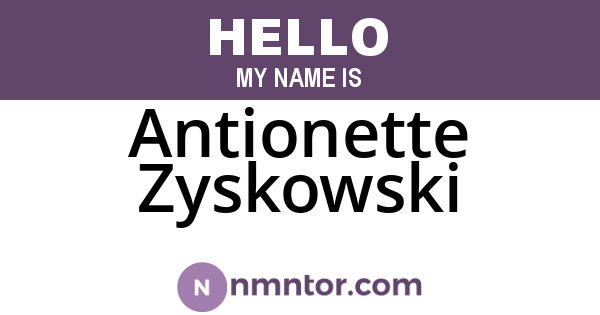 Antionette Zyskowski