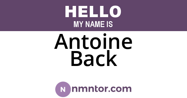 Antoine Back