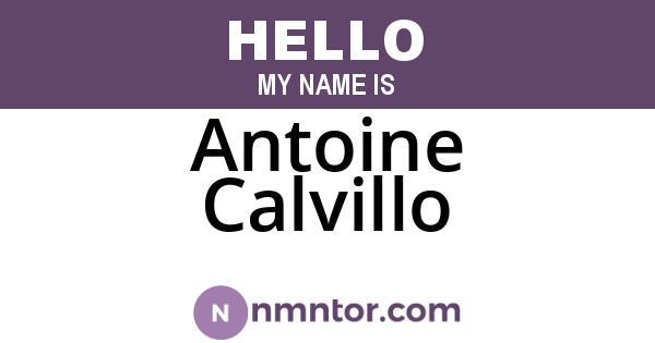 Antoine Calvillo