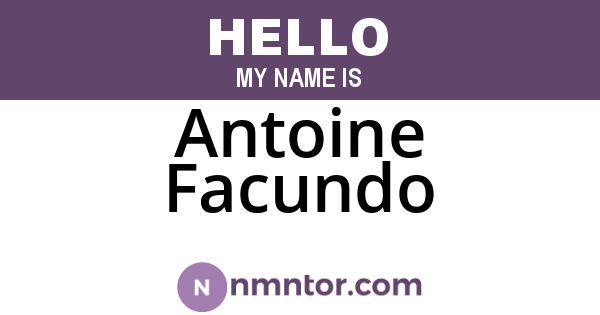 Antoine Facundo