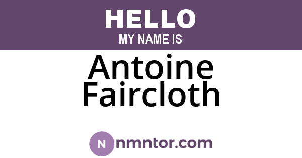 Antoine Faircloth