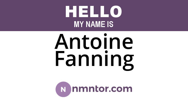 Antoine Fanning