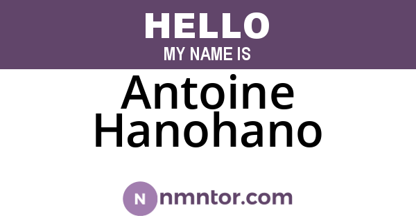 Antoine Hanohano