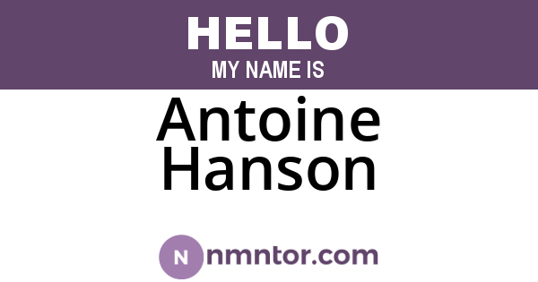 Antoine Hanson