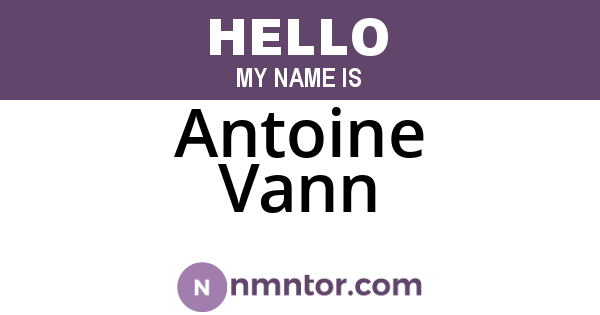 Antoine Vann