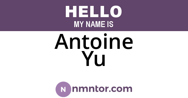 Antoine Yu