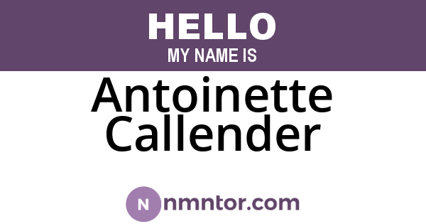 Antoinette Callender