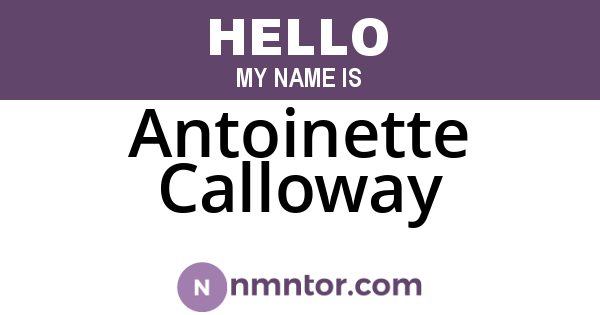 Antoinette Calloway