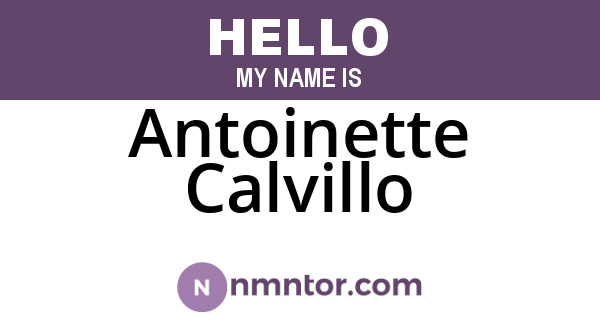Antoinette Calvillo